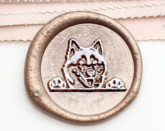 Husky face Wax Seal Stamp /dog wax seal Stamp/Custom Sealing Wax Stamp/wedding wax seal stamp