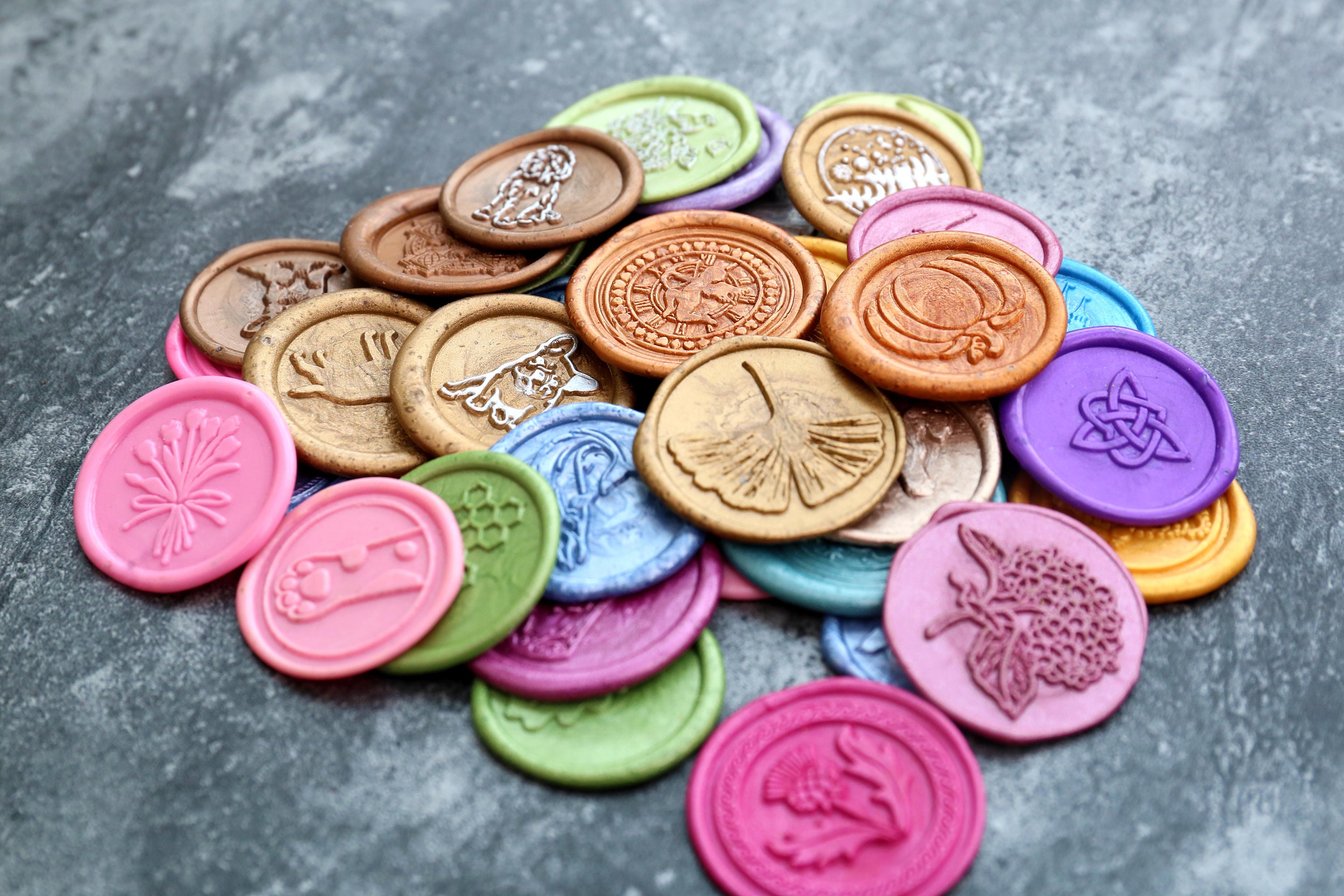 Custom Self Adhesive Wax Seal Stickers 40 Colors Available Etsy