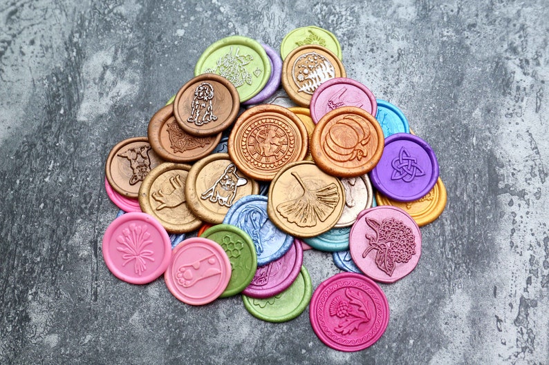 Custom Self Adhesive Wax Seal stickers40 Colors Available Etsy