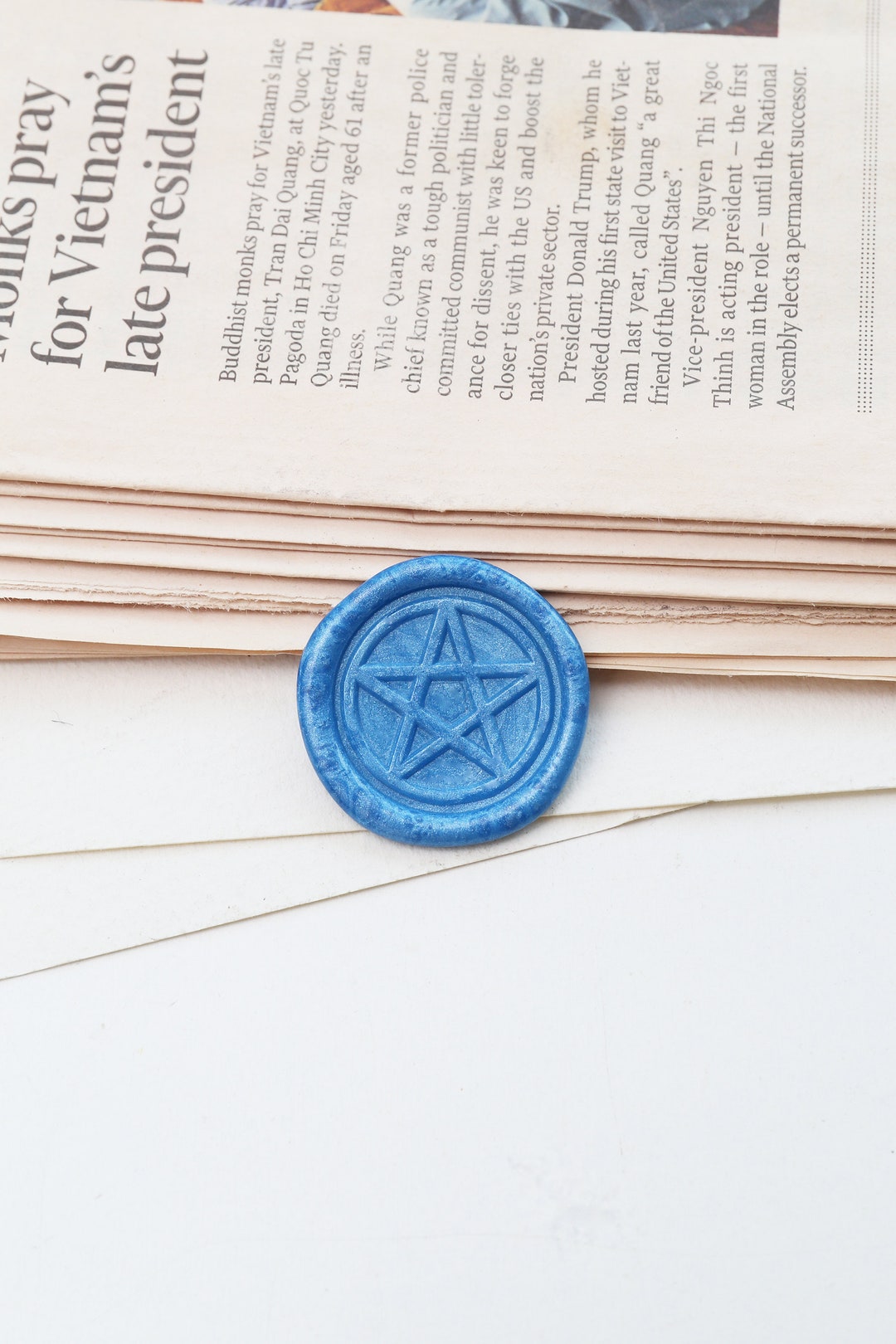 Timbro Di Cera Wicca - Set 4 Stampi In Ottone Per Sigilli Magici, Con Manico In Legno, Per Lettere E Decorazioni