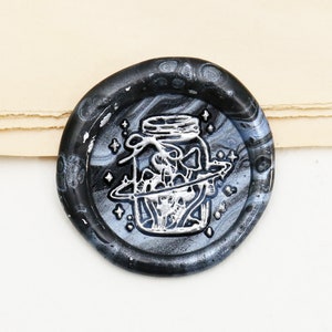 Desejando garrafa com estrelas carimbo de cera/céu estrelado suculento kit de carimbo de cera/carimbo de cera de vedação personalizado/carimbo de cera de casamento