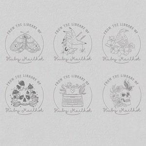 Personalizado de la biblioteca de estampadores, sellos de monograma personalizados, sellos de biblioteca, sellos de estampadores de logotipos personalizados, su propio diseño