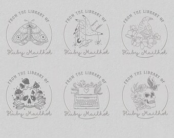 Personalized from the library of embosser, Custom Monogram Embosser Stamp, Library Stamp, Custom Logo Embosser Stamp Your Own Design