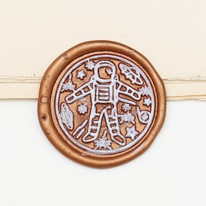 Sello de sello de cera de astronauta /sello de cera de decoración de la revista Sello / Sello de cera de sellado personalizado / sello de cera de boda
