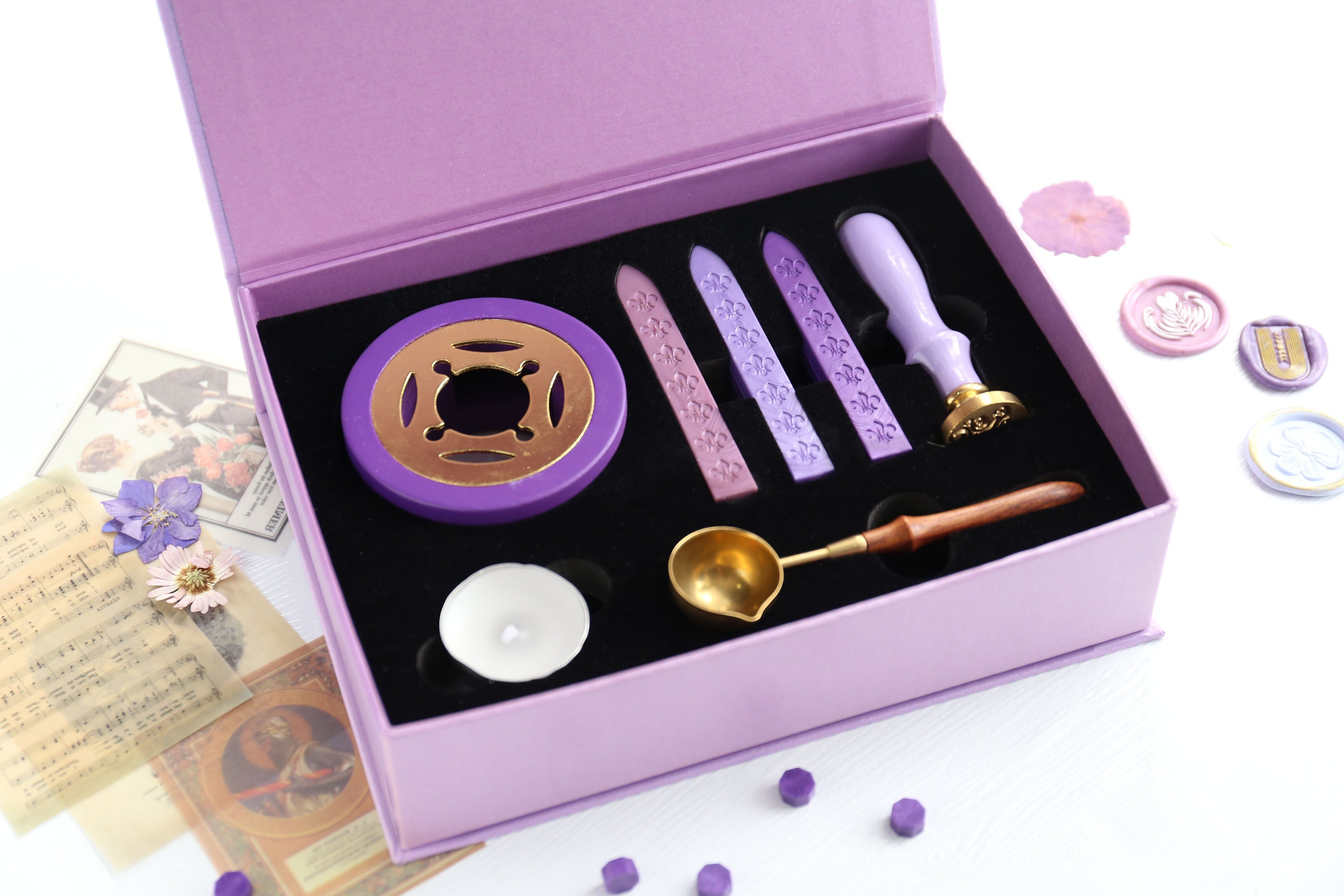 Xpoko Retro Luxurious Royal Family Wax Seal Stamp Set Premium Gift Box  Acquer Wax Grain DIY Wedding Craft Birthday Decor Envelope Tool in 2023