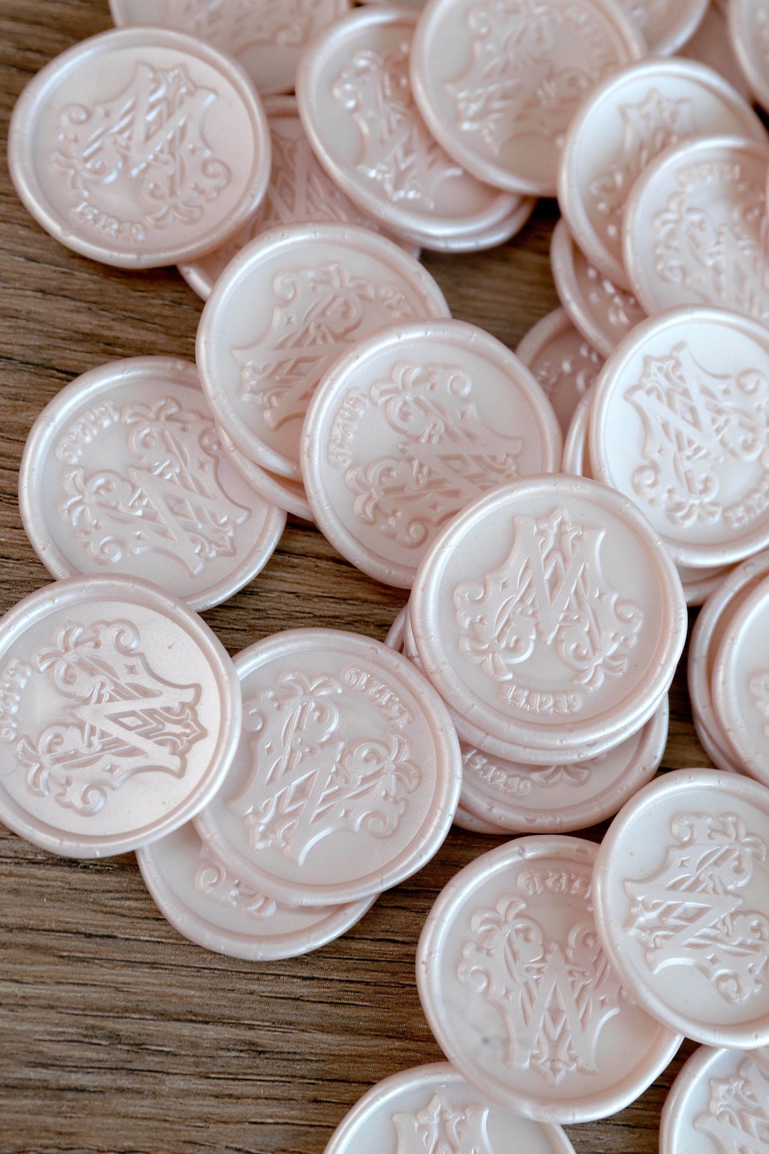 Custom Self Adhesive Wax Seal Stickers ,40 Colors Available Wedding