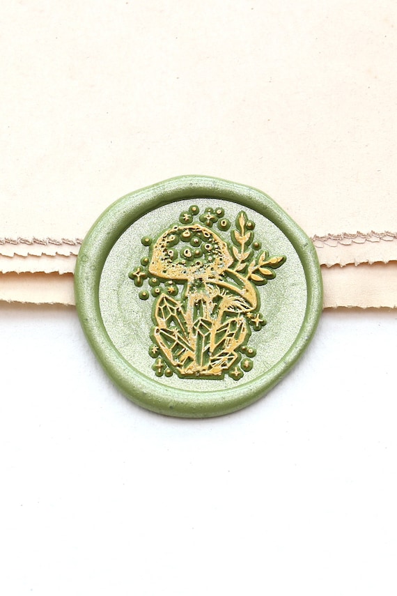 Custom wax Seal Kit wax stamp Mushroom Wreath seal Wax sealing wax stamp