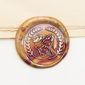 Carimbo de cera de coelho e cenoura/kit de carimbo de cera suculenta de coelho/carimbo de cera de vedação personalizado/carimbo de cera de casamento