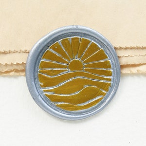 Sun and the waves wax Seal Stamp / Envelop wax seal Stamp/Custom Sealing Wax Stamp/wedding wax seal stamp