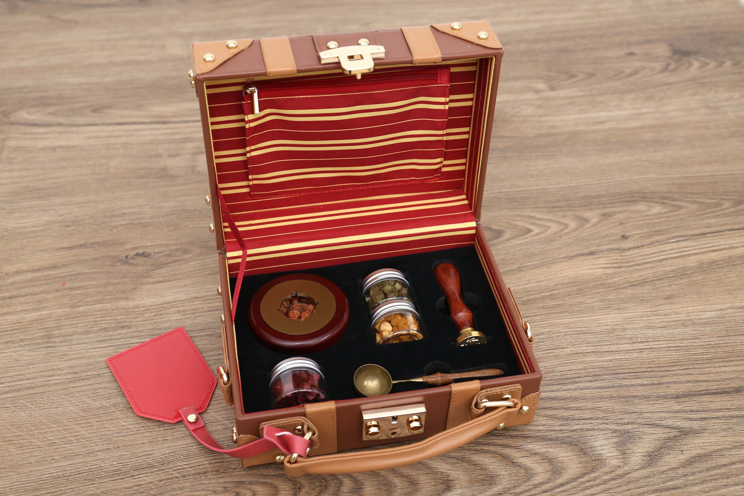Custom Wax Seal Stamp Kit With Magic Leather Bag Gift Box Etsy