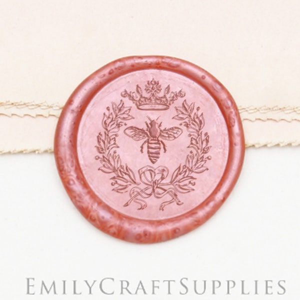 Queen Bee with floral wax Seal Stamp /envelop wax seal Stamp/Custom Sealing Wax Stamp/wedding wax seal stamp