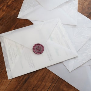 Clear printed vellum envelopes,Wedding Envelopes,Wedding invitation Envelopes image 2