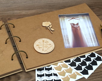 56 stron A4 Ring Binder Album na zdjęcia/Księga gości weselnych/Pusty album na zdjęcia Kraft/Album ze zdjęciami rodzinnymi/Album do scrapbookingu/Album do scrapbookingu ślubnego