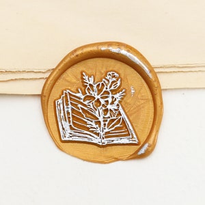 Diário e buquê de carimbo de cera/kit de carimbo de cera de flor/carimbo de cera de vedação personalizado/carimbo de cera de casamento