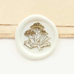Magisches Buch und Pilz Siegel Stempel / Umschlag Wachssiegel Stempel / Hochzeitswachsstempel / Hochzeitswachstempel