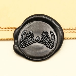 Sello de cera de mano de esqueleto/sello de sello de cera envolvente/sello de cera de sellado personalizado/sello de cera de boda