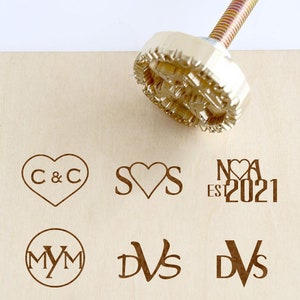 Monogram Branding Iron, Custom Personalized Brander, hierro de marca de madera, hierro estampado de calor