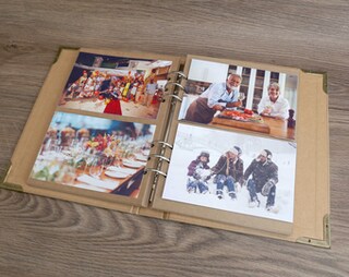 Album Foto Scrapbooking Fai Da Te In Carta Kraft – 60 Pagine Con Angoli Adesivi E Penne
