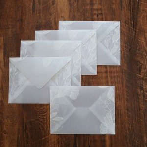 Clear printed vellum envelopes,Wedding Envelopes,Wedding invitation Envelopes image 3