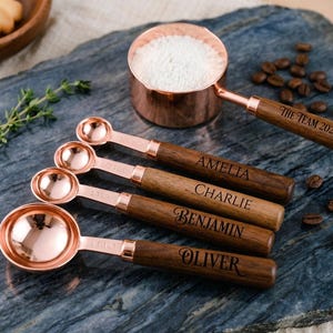 Personalized Measuring cups set: Wedding gift box for couple,Bridal shower gift basket,Personalized Engraved Measuring Cups Measuring Spoons