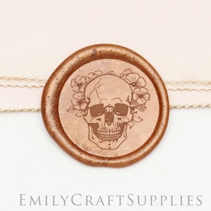 Totenkopf und Blume Wachs Siegel Stempel /Wachssiegel Stempel /Wachssiegel Stempel /Wachssiegel Stempel