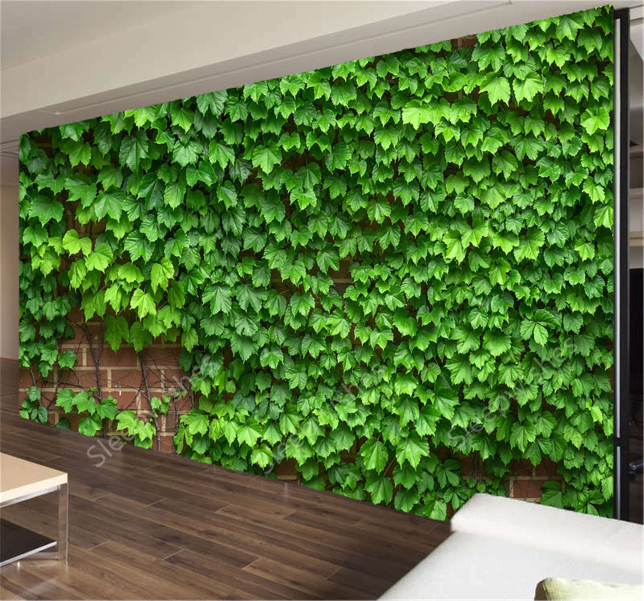 Ivy Green Wall Leaves Plants Tapestry Removable Mural Big Size Etsy