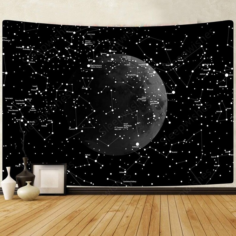 Moon Constellations Tapestry Wall Hanging Space Astrology ...