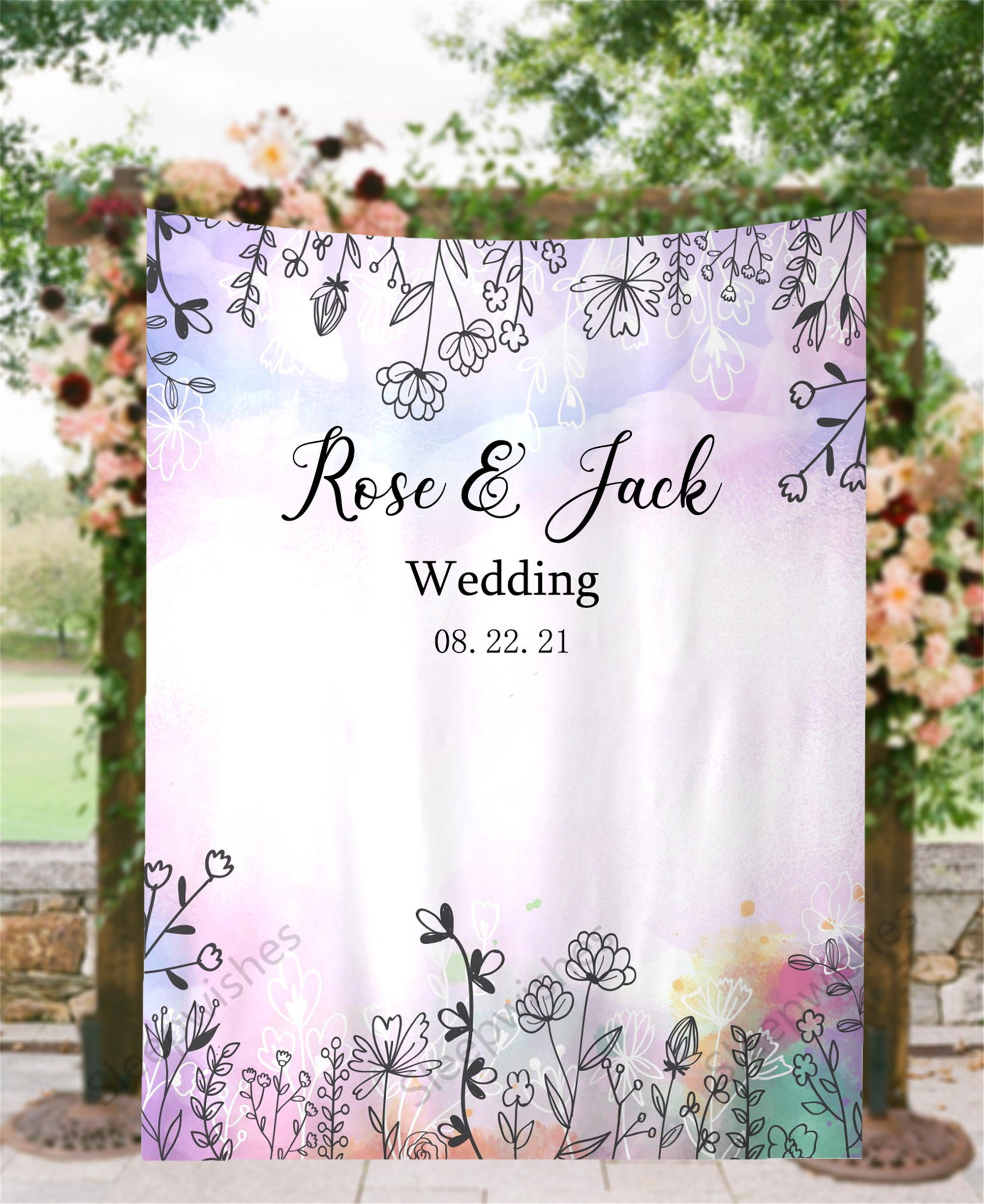 Custom Bridal Shower Backdrop for Photos Floral Bridal Shower Etsy