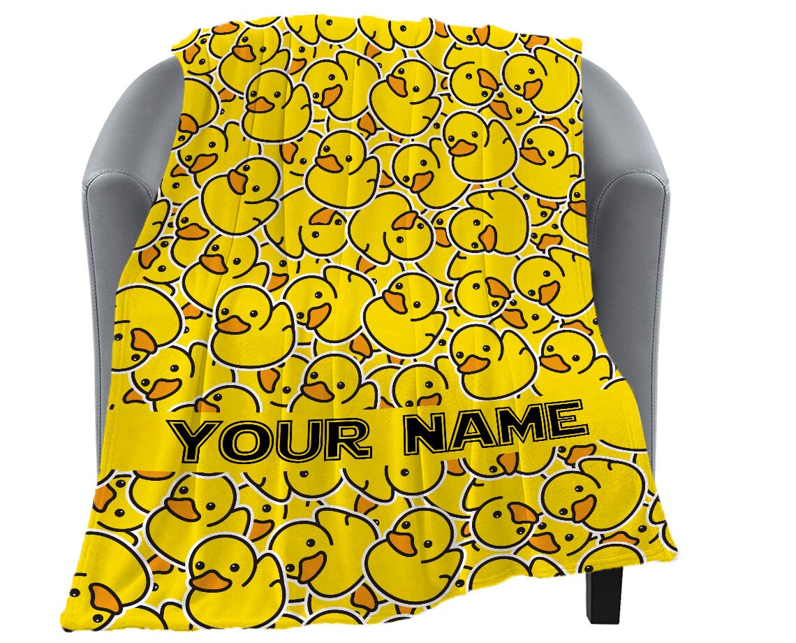 Custom Name Blanket Rubber Ducky Blanket Personalized Throw Etsy