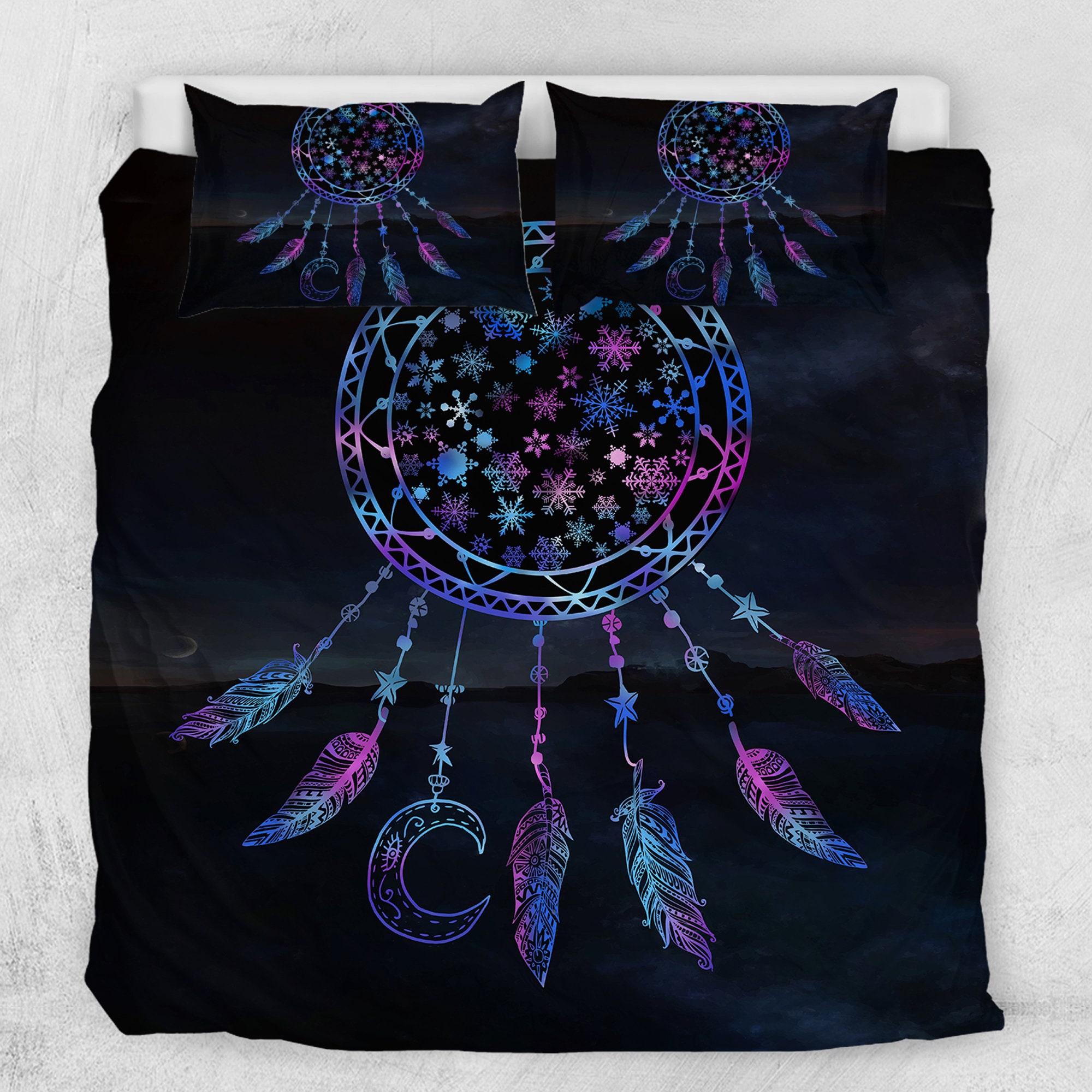 Dream Catcher Duvet Cover Snowflake Quilt Cover Moon Bedding Etsy