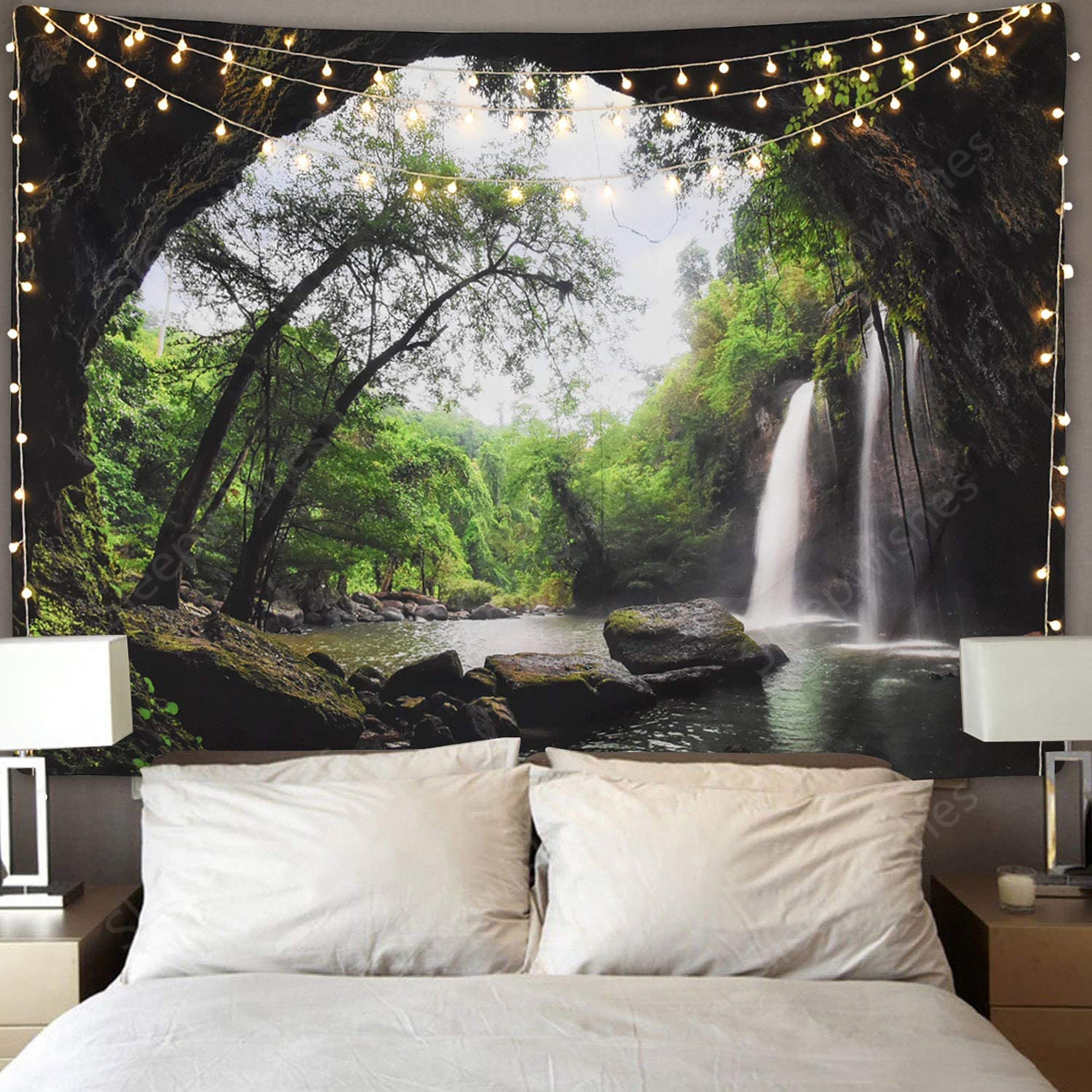 Waterfall Scenery Art Tapestry New Room Wall Hanging Nature Landscape Tapestries 