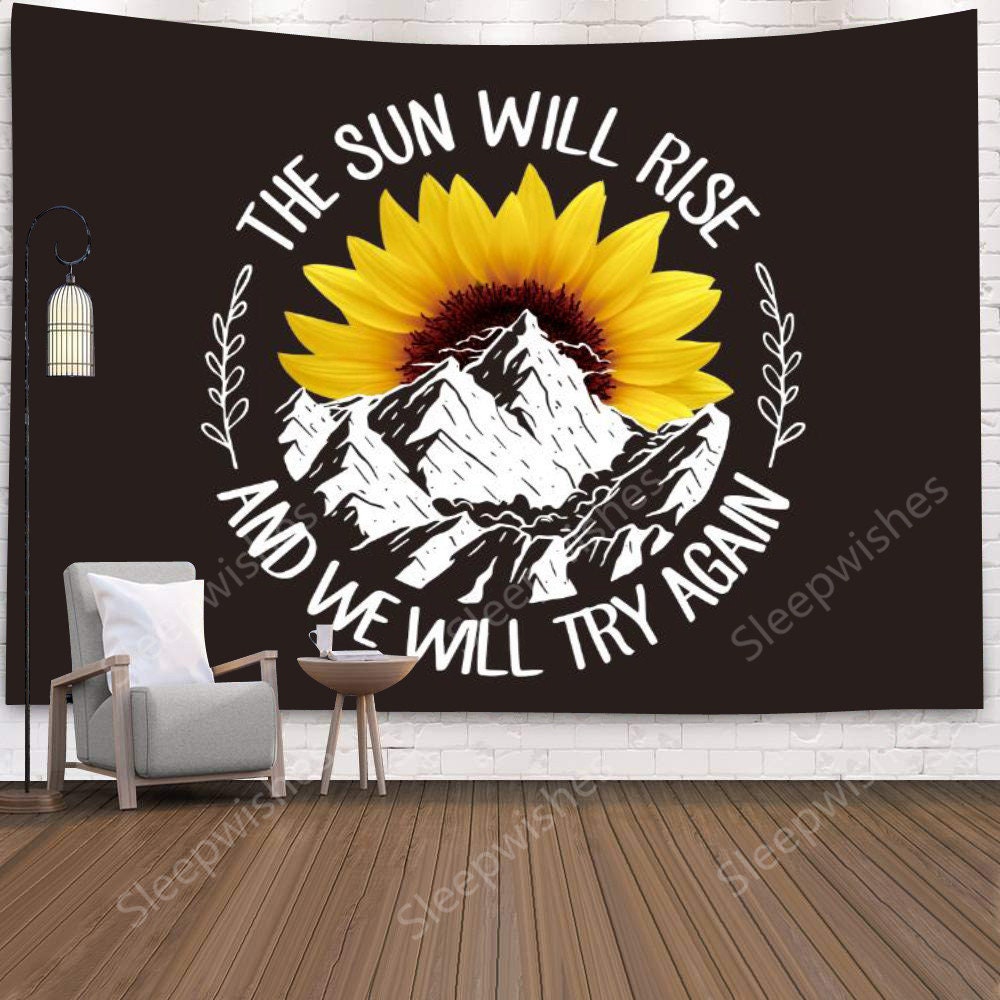 Discover The Sun Will Rise Tapestry Wall Hanging Sunflower Tapestries