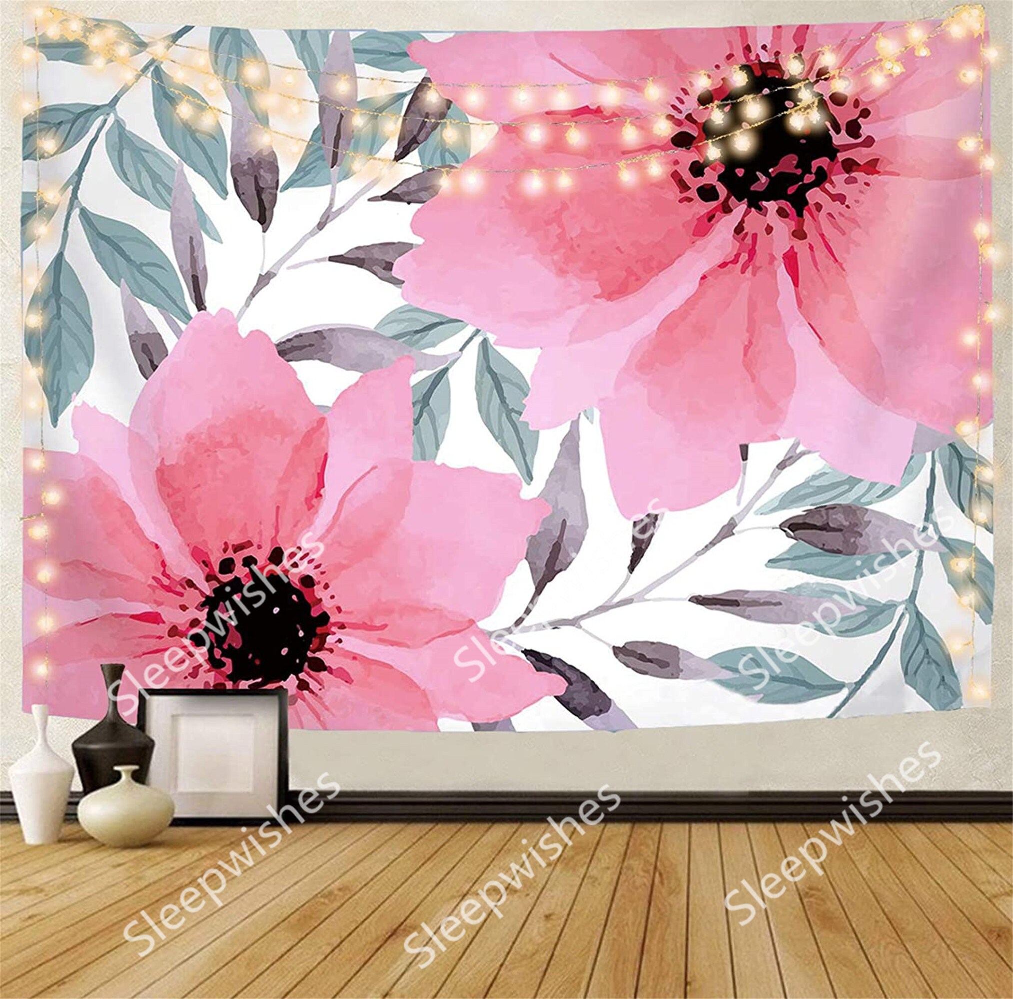 Pink outlet floral tapestry