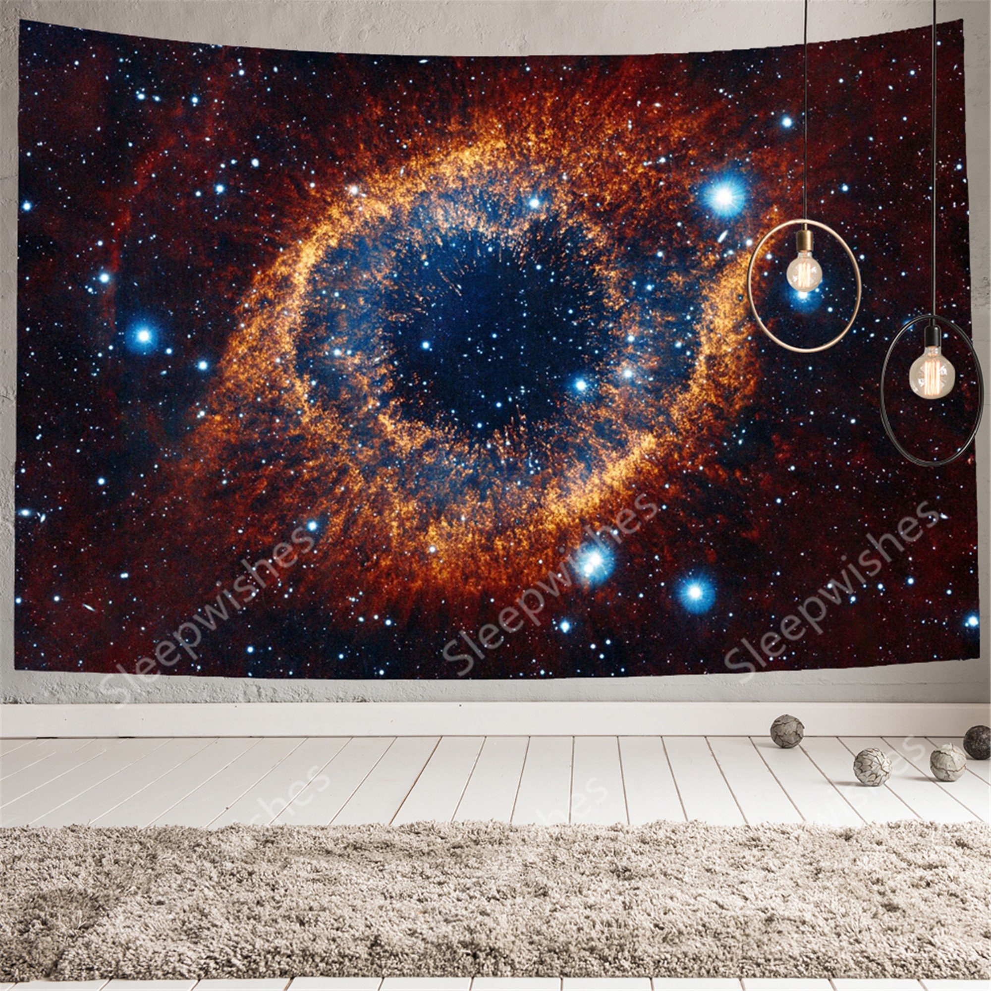 80L X 60W Inches Wall Hanging for Bedroom Living Room Dorm Navy and Purple Space Decor Tapestry Large Size Galaxy Stars in Space Celestial Astronomic Planets in the Universe Milky Way Print