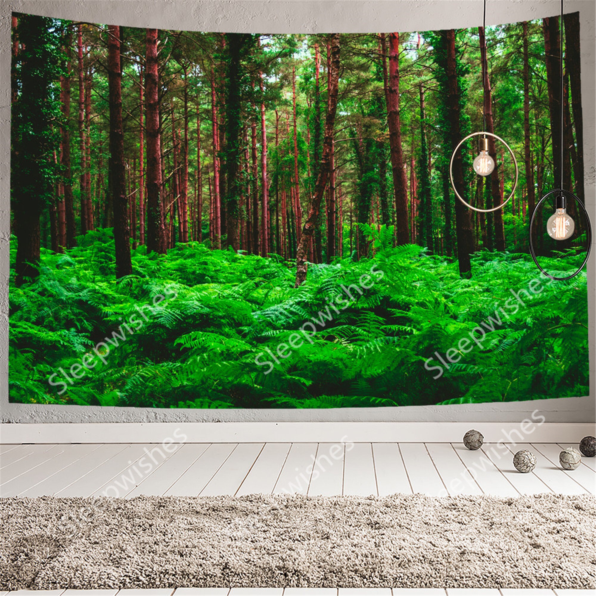 Rainforest Tapestry Green Tree Forest Tapestry Wall Hanging  Etsy
