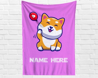 Shiba Inu Blankets and Throws-Dog Gift for Women-Dog Blanket Design Custom Fleece Blanket Shiba Inu Blankets and Throws-Dog Gift for Women-Dog Blanket Design Custom Fleece Blanket