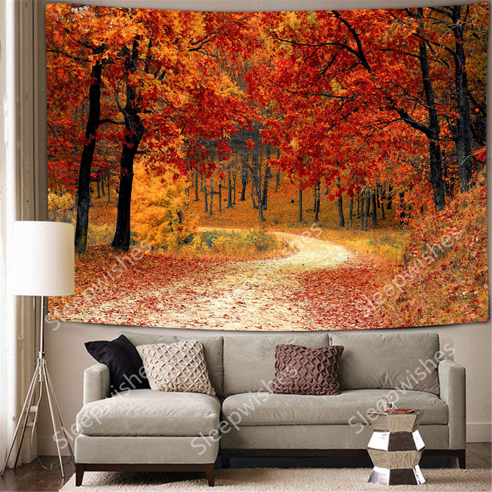 Autumn Forest Tapestry Wall Hanging Fall Path Trail Tapestry - Etsy