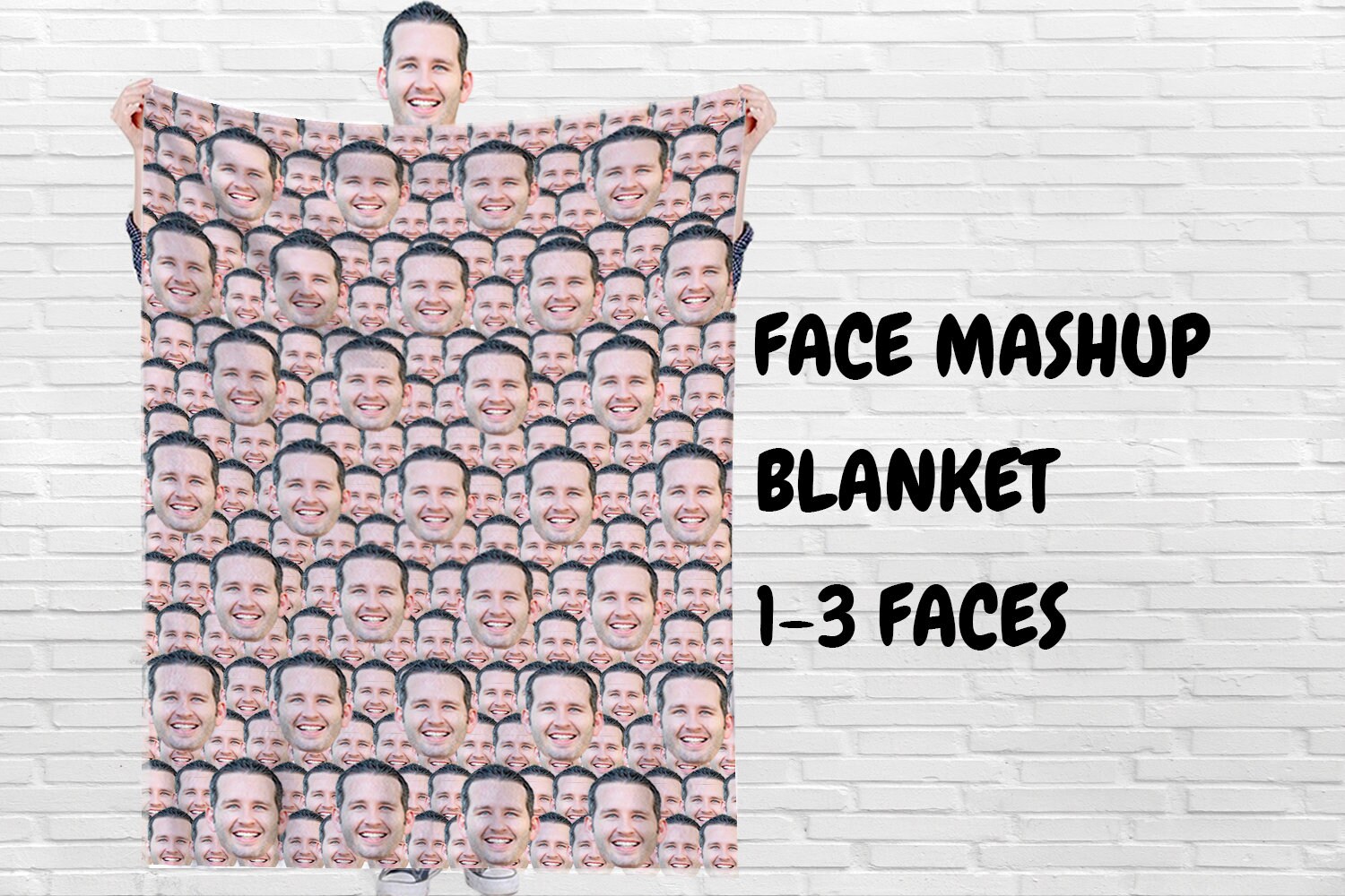 Personalized Faces All Over Blanket Face Smash Blanket Custom Etsy