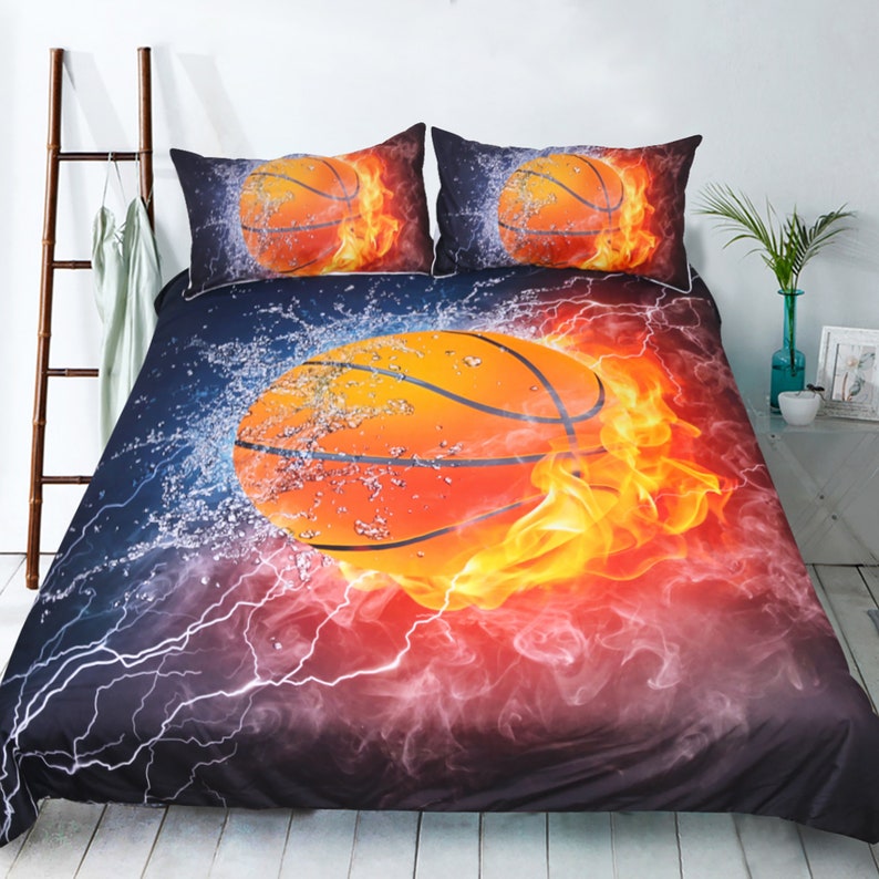 Fire Ice Basketball Duvet Cover 3D Quilt Cover Bedding Set Perso Fire Ice Basketball Duvet Cover 3D Quilt Cover Bedding Set Perso