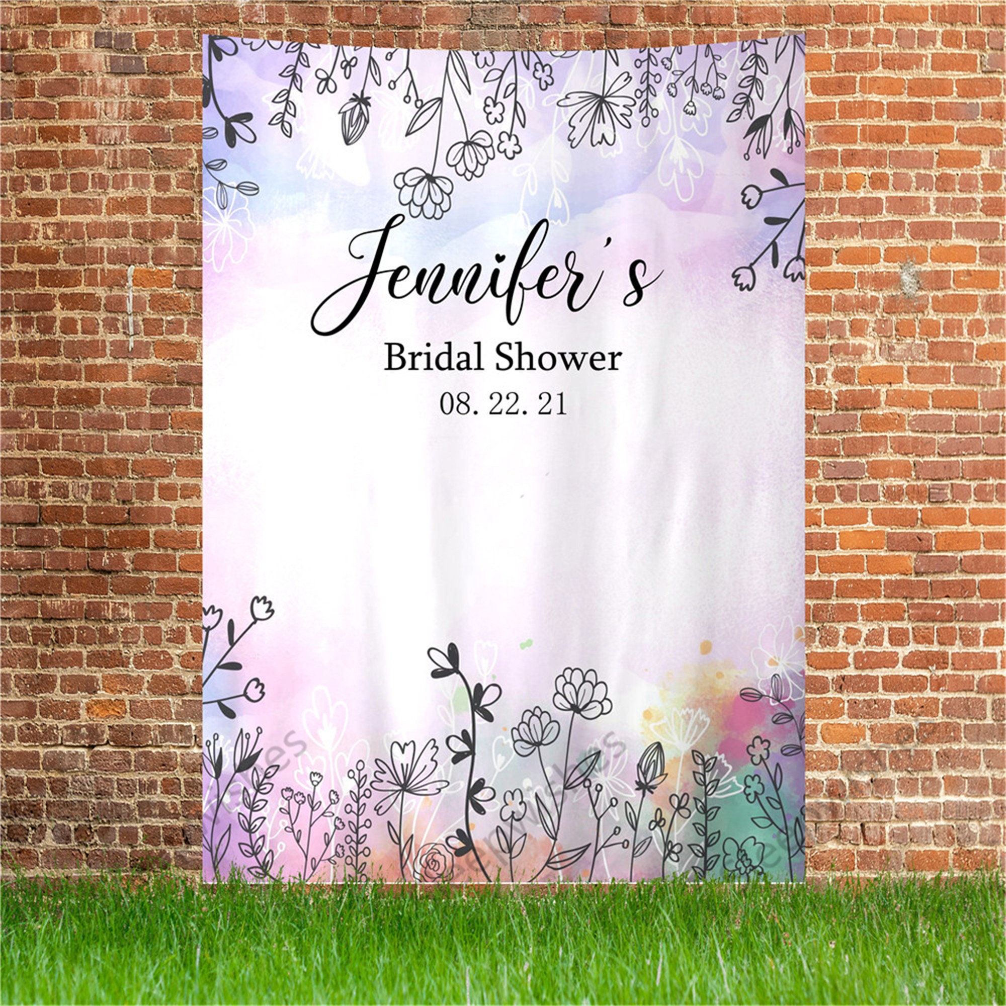 Custom Bridal Shower Backdrop for Photos Floral Bridal Shower Etsy