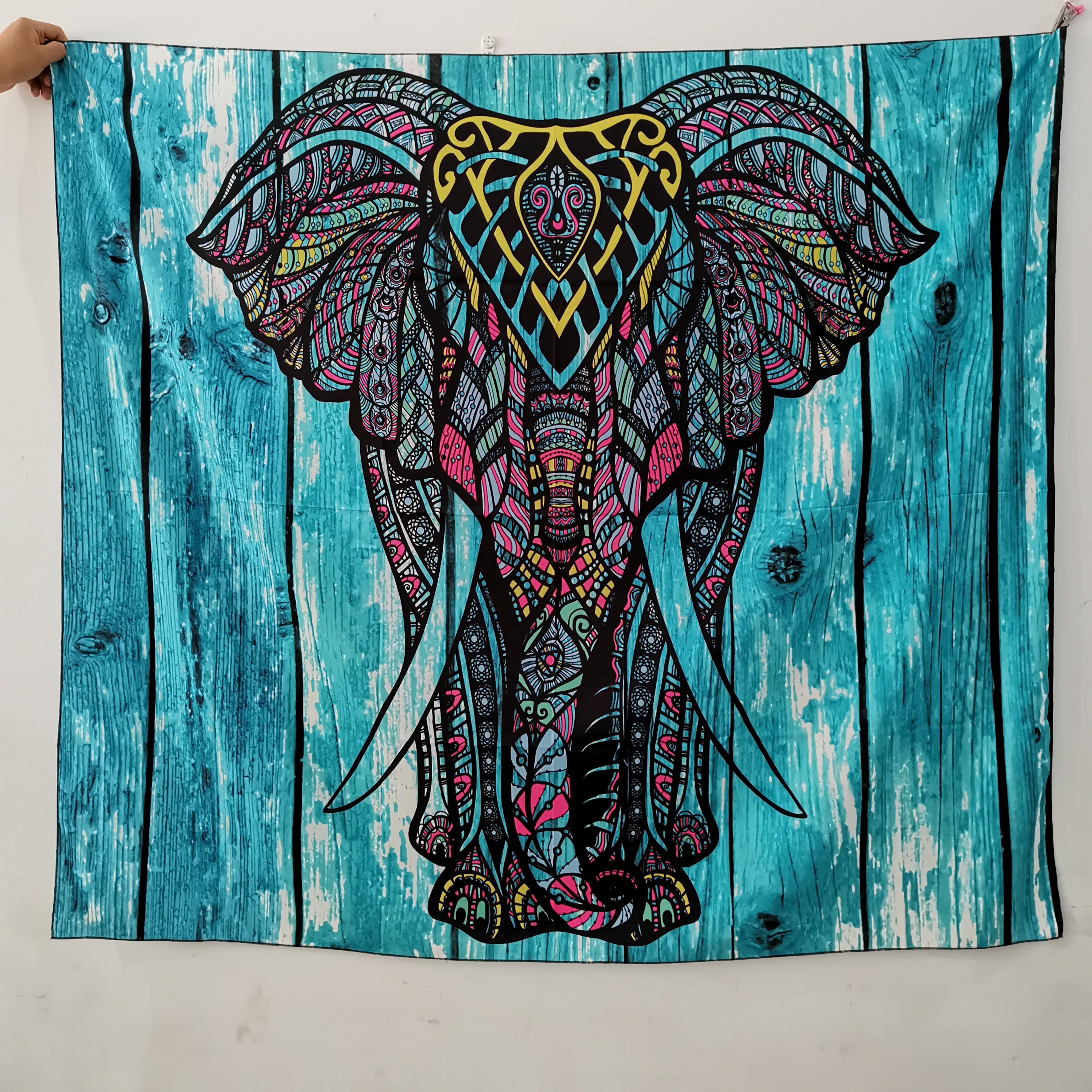 Elephant Tapestry Wall Hanging Tapestry Blue Wall Tapestry Etsy