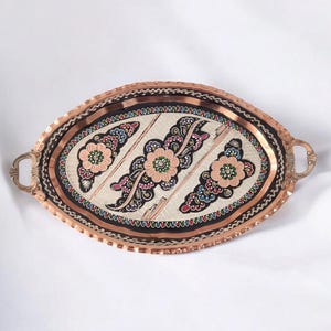 Copper Serving Tray, Home Gifts, Turkish Copper Tray, Coffee Serving Tray, Wedding Gift, Kitchen Home Decor, Cupboard Decor, Gifts for Host