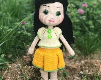 Doll for girl, amigurumi doll, dolls, crochet doll, adorable doll stuff, huggable dolls, stuffed nursery decor, baby girl gift, kids gifts