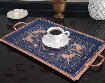 Serving tray copper, turkish tray, tray gift ideas, copper serving tray, turkish serving tray, arabic tray, housewarming gift, home gifts