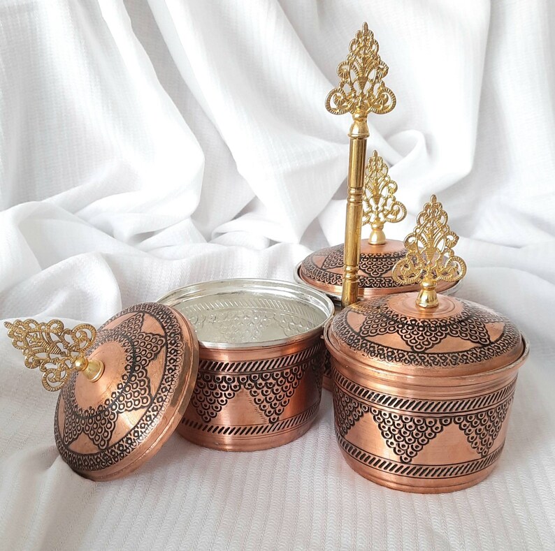 Condiment Bowl Set Copper Spice Bowls Condiment Bowls Etsy