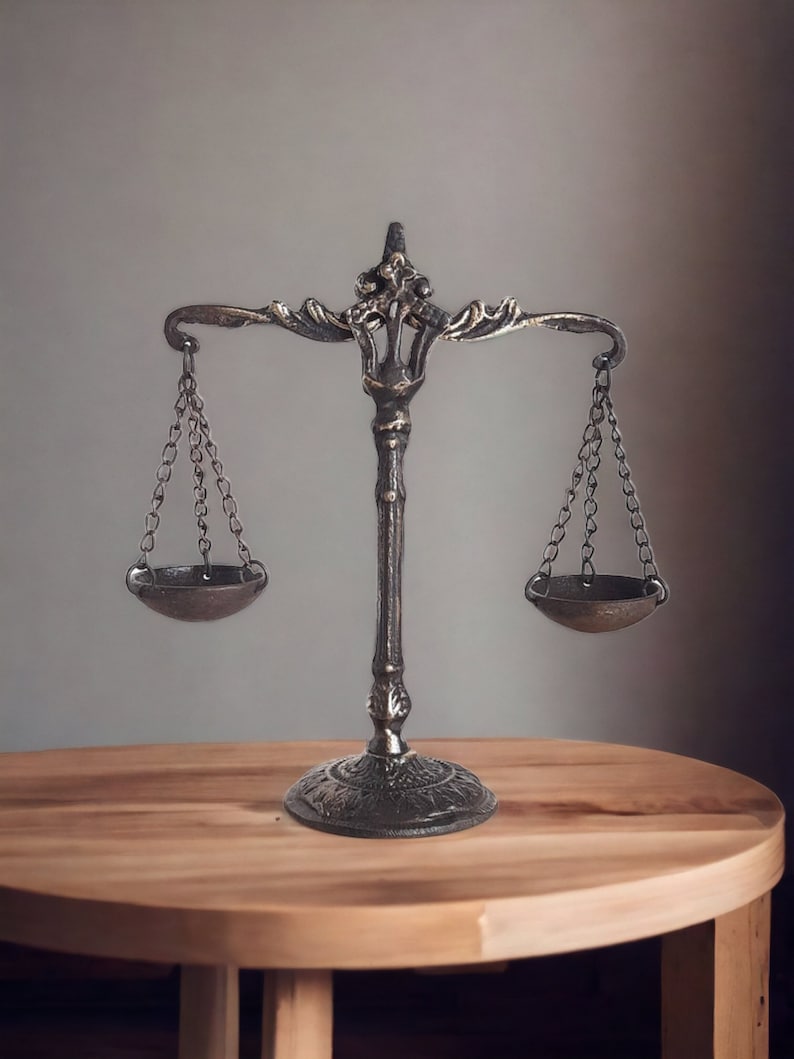 Scales of justice, law office decor, brass justice scales, lawyer art, balance scale, legal office decor, libra scales, unique gift ideas image 8