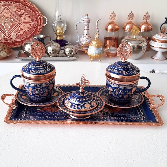 Coffee Cup Set Retro Blue-and-white Ceramic Coffee Pot Coffee Cup Exquisite  English Afternoon Tea Cup Tea Set Arabic Coffee Set