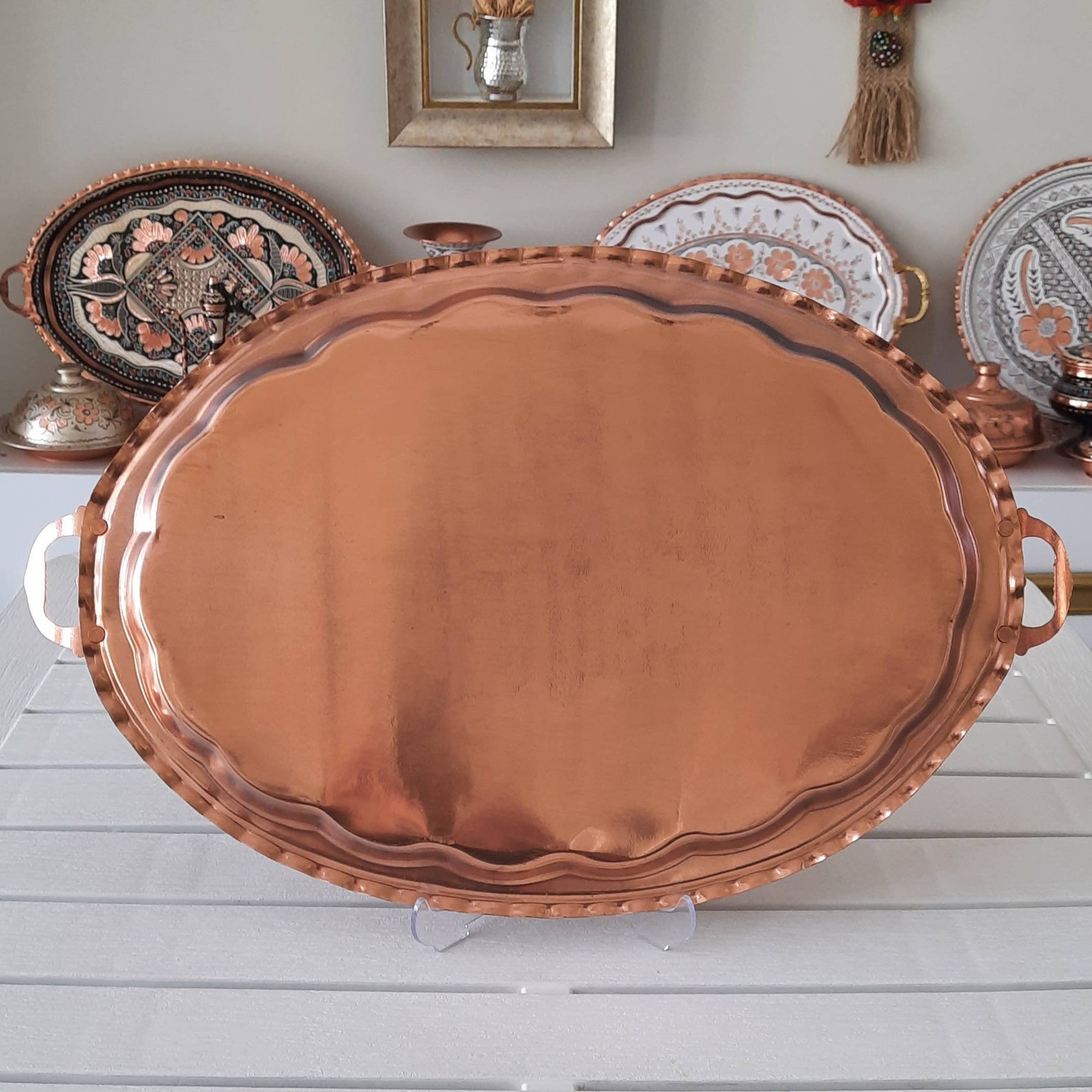 Turkish Serving Tray Large Turkish Coffee Tray Colorful Etsy