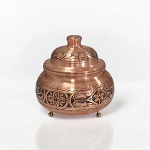Koperen kom met deksel, snoepschaal, kleine kom met deksel, koperen decor, cadeaus voor thuis, verjaardagscadeaus, unieke cadeau-ideeën, cadeaus voor gastheer, rustiek