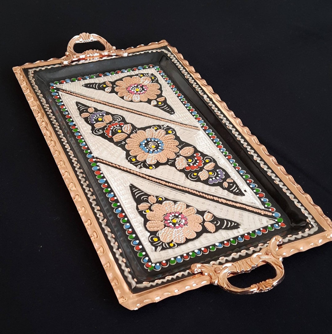 Copper Tray Turkish Serving Tray Turkish Coffee Tray Etsy